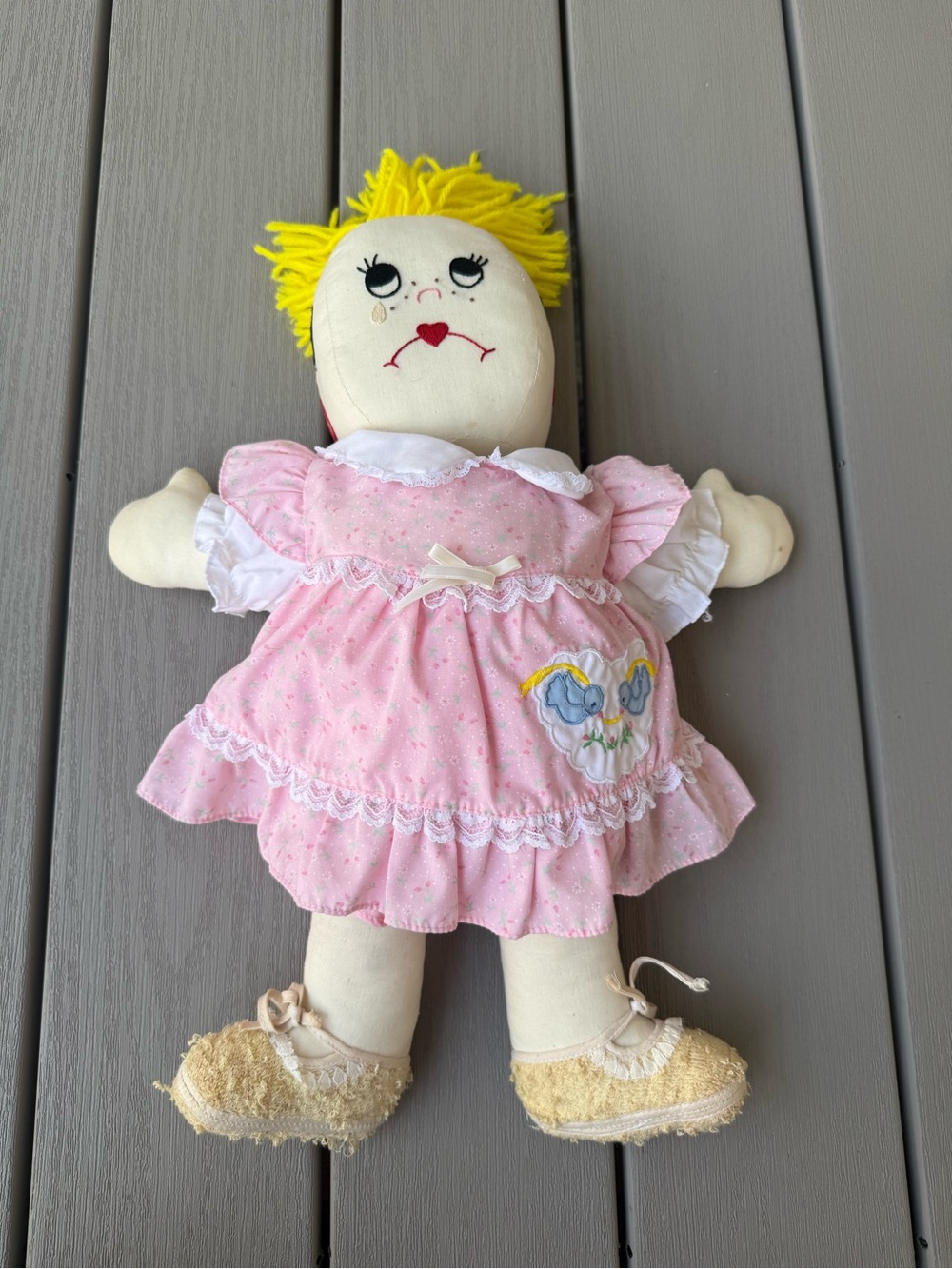 Vintage Four Faces Mood Emotions Fabric Doll Swivel Head